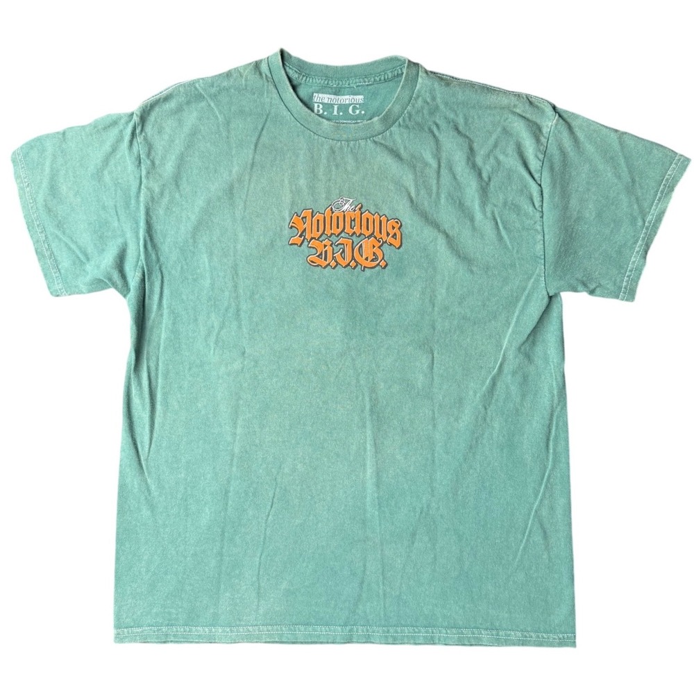 Notorious B I G Biggie Smalls Graphic T‎ Shirt Green Hip Hop Rap Tee Large